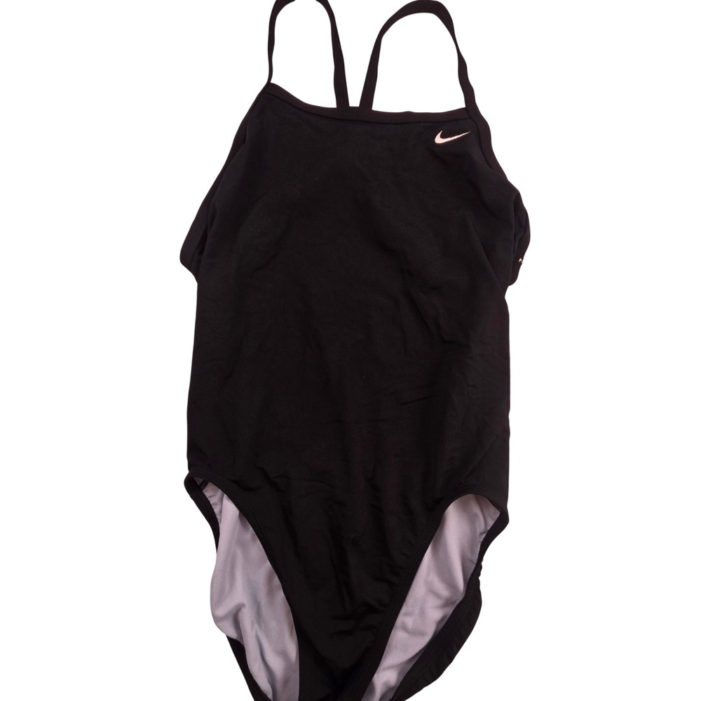 Nike Swimsuit Women 10 Black One Piece Athletic Training Spiderback TFSS0082